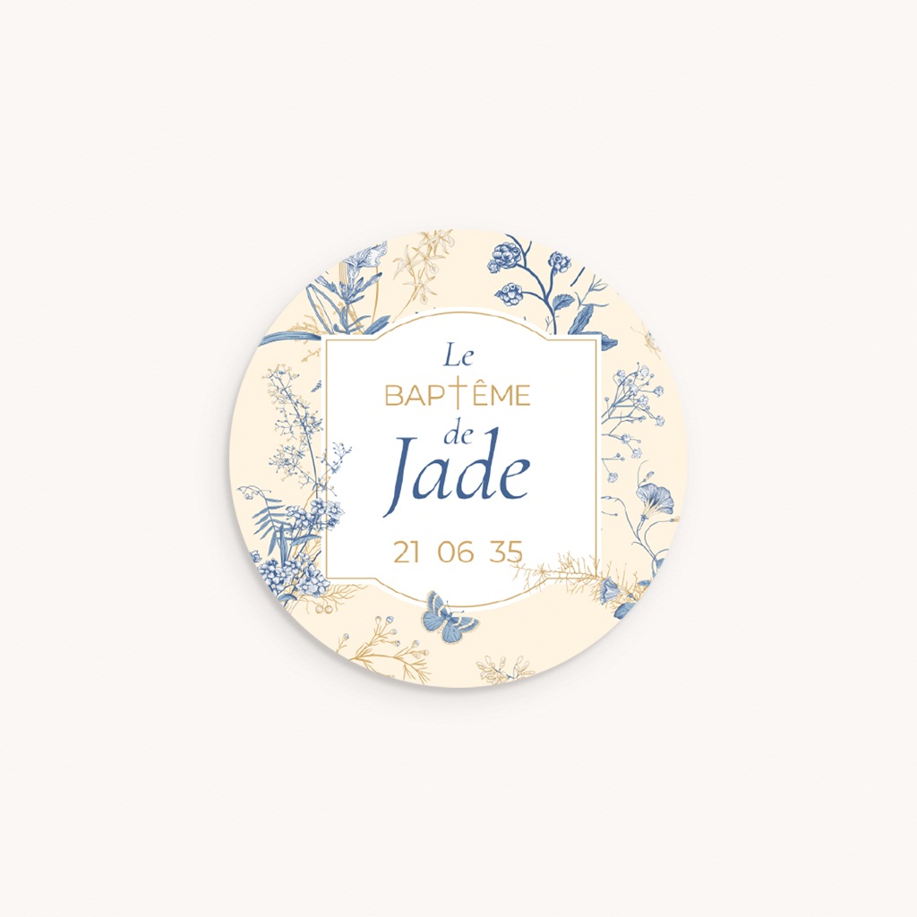 Sticker Enveloppe Bapt&ecirc;me Herbes de Lumi&egrave;re