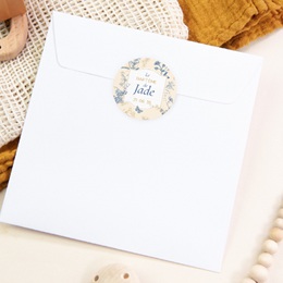 Sticker Enveloppe Bapt&ecirc;me Herbes de Lumi&egrave;re pas cher
