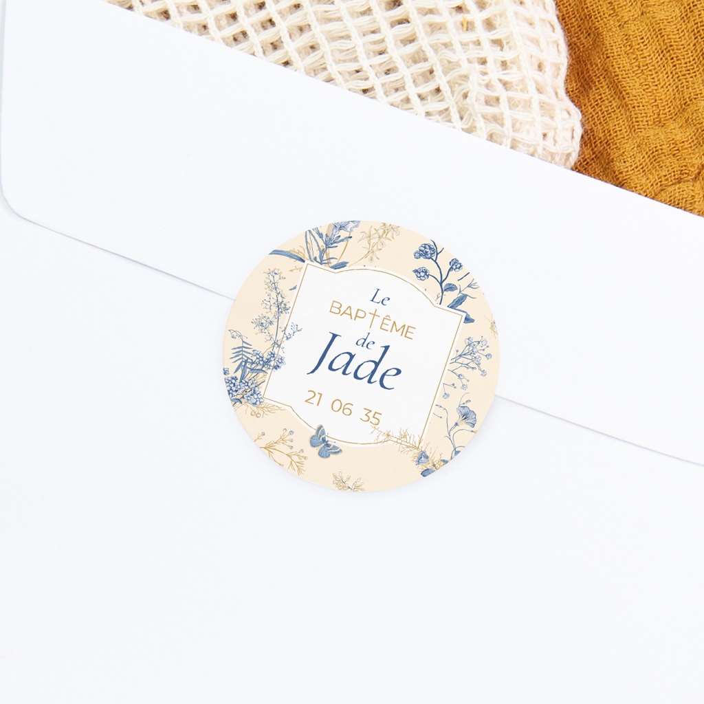 Sticker Enveloppe Bapt&ecirc;me Herbes de Lumi&egrave;re gratuit
