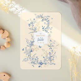 Faire-part de Bapt&ecirc;me Herbes de Lumi&egrave;re