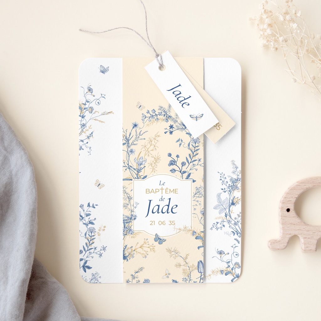 Faire-part de Bapt&ecirc;me Herbes de Lumi&egrave;re gratuit