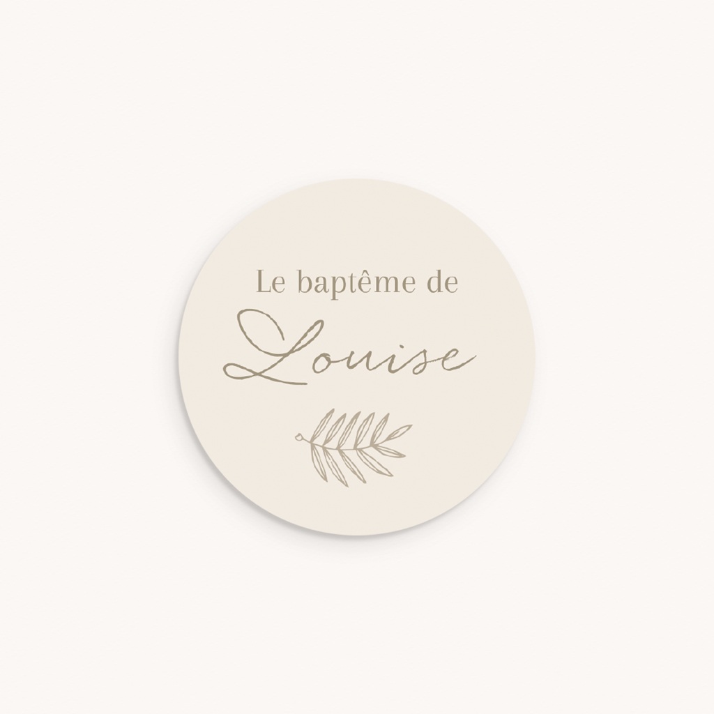 Sticker Enveloppe Bapt&ecirc;me Couronne de Lumi&egrave;re