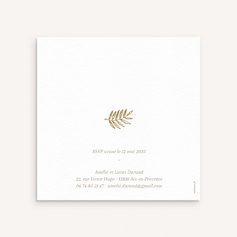 Faire-part de Bapt&ecirc;me Couronne de Lumi&egrave;re