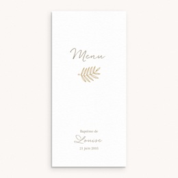 Menu de bapt&ecirc;me Couronne de Lumi&egrave;re