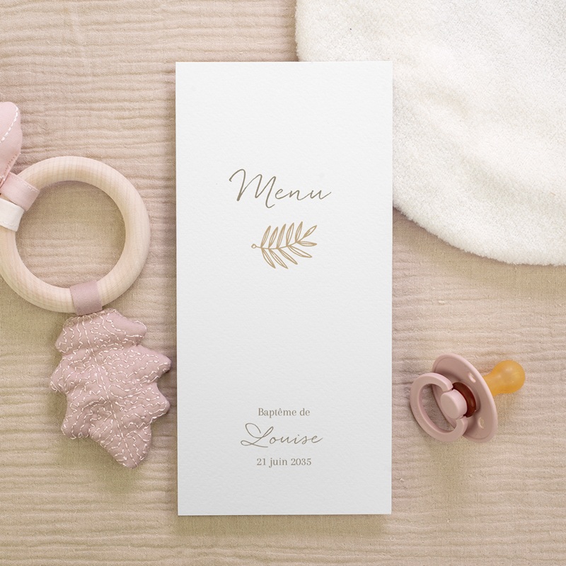 Menu de bapt&ecirc;me Couronne de Lumi&egrave;re gratuit