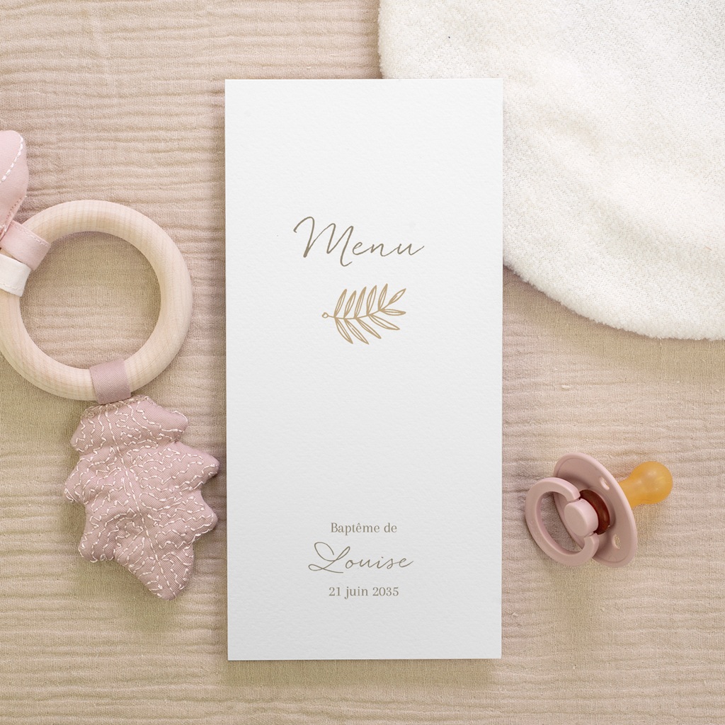 Menu de bapt&ecirc;me Couronne de Lumi&egrave;re gratuit