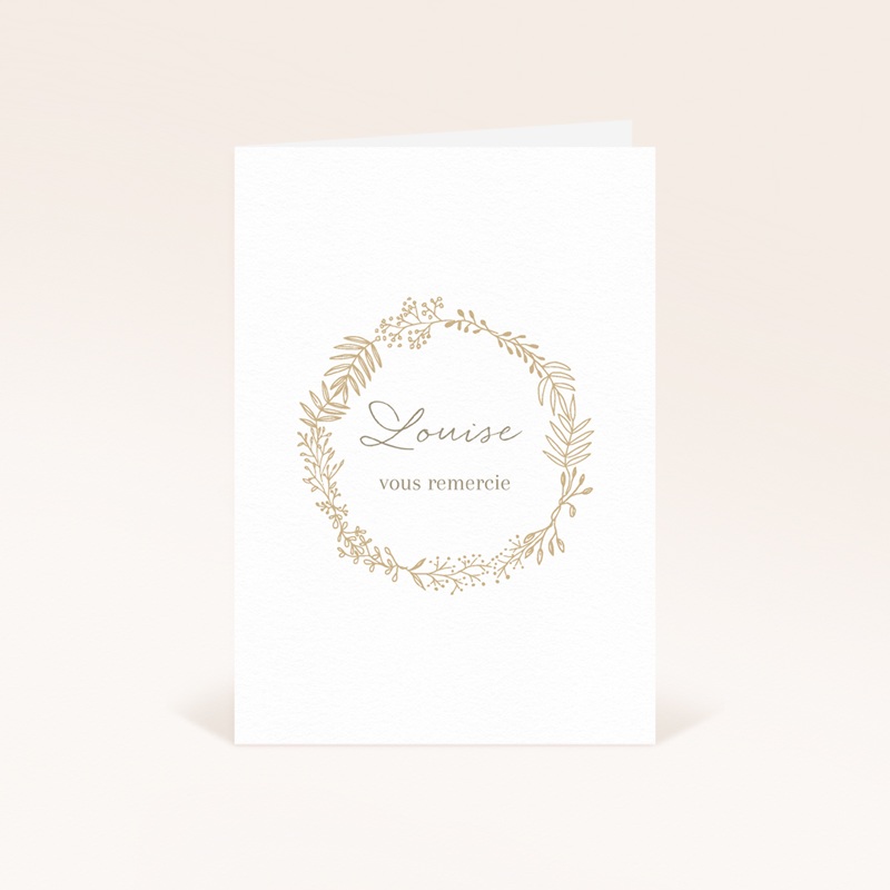 Carte de Remerciement Bapt&ecirc;me Couronne de Lumi&egrave;re