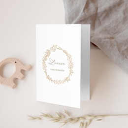 Carte de Remerciement Bapt&ecirc;me Couronne de Lumi&egrave;re gratuit