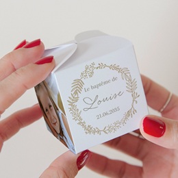 Bo&icirc;te &agrave; drag&eacute;es bapt&ecirc;me Couronne de Lumi&egrave;re pas cher