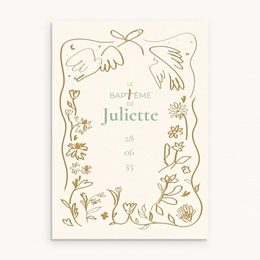 Faire-part de Bapt&ecirc;me Jour b&eacute;ni