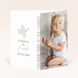 Faire-part de Bapt&ecirc;me Douce colombe
