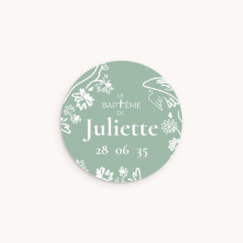 Sticker Enveloppe Bapt&ecirc;me Jour b&eacute;ni