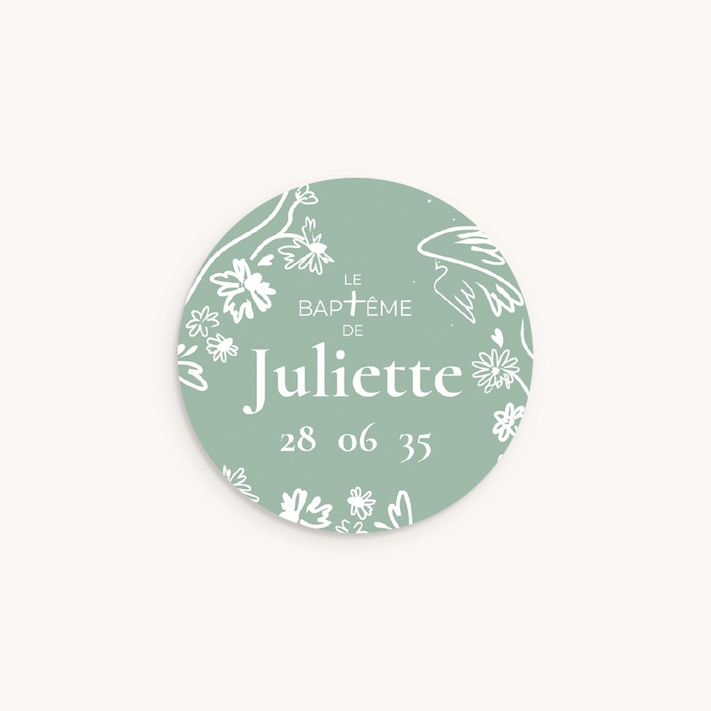 Sticker Enveloppe Bapt&ecirc;me Jour b&eacute;ni