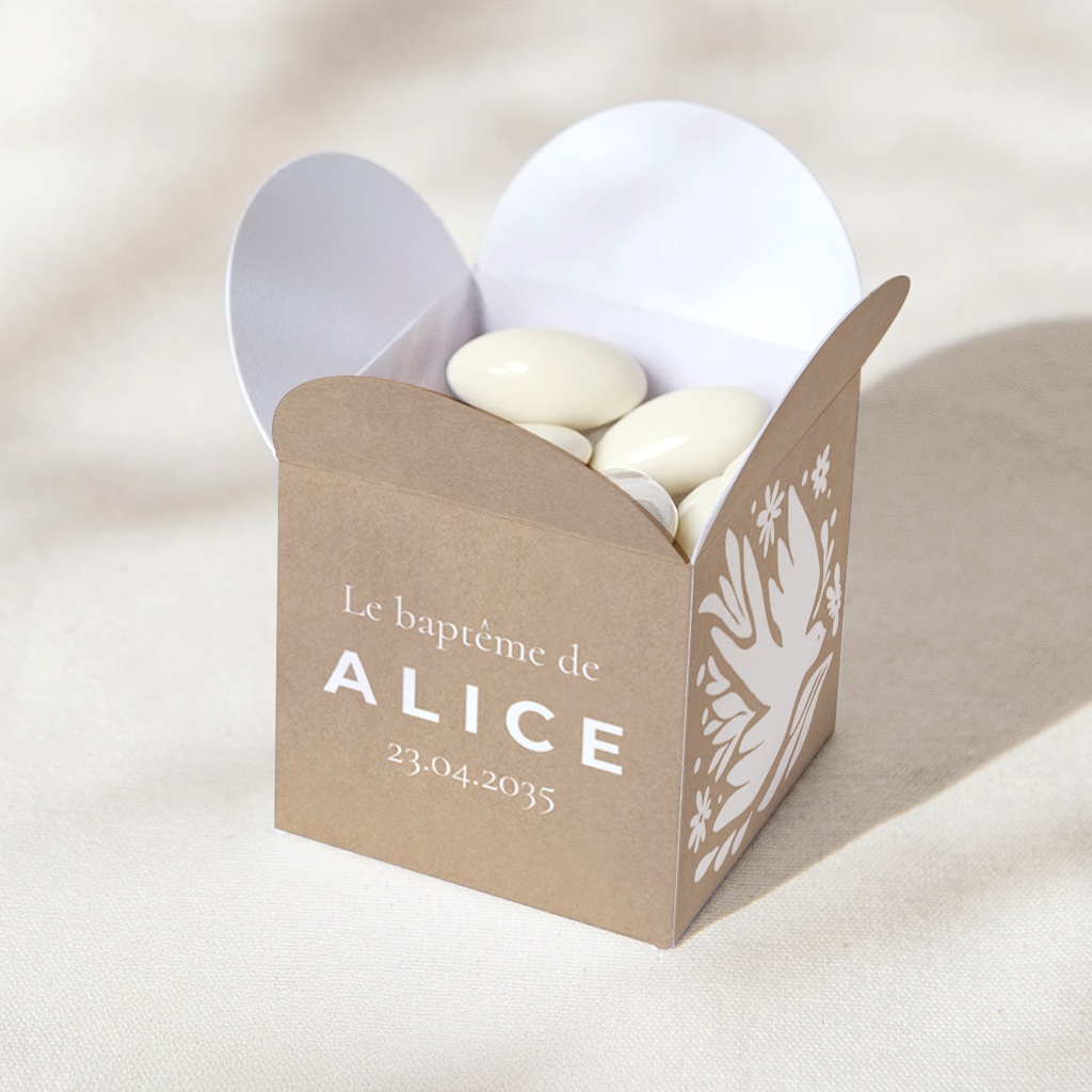 Bo&icirc;te &agrave; drag&eacute;es bapt&ecirc;me Ailes de Lumi&egrave;re