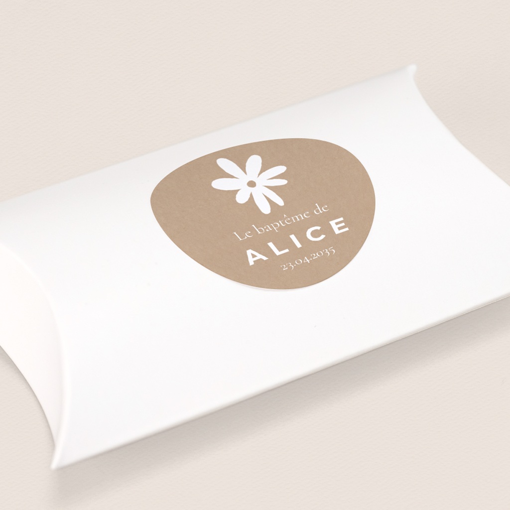 Sticker Enveloppe Bapt&ecirc;me Ailes de Lumi&egrave;re