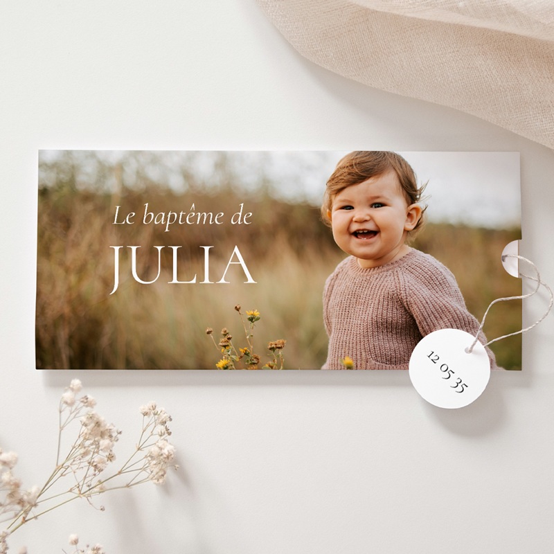 Faire-part de Bapt&ecirc;me Un Ciel de Tendresse