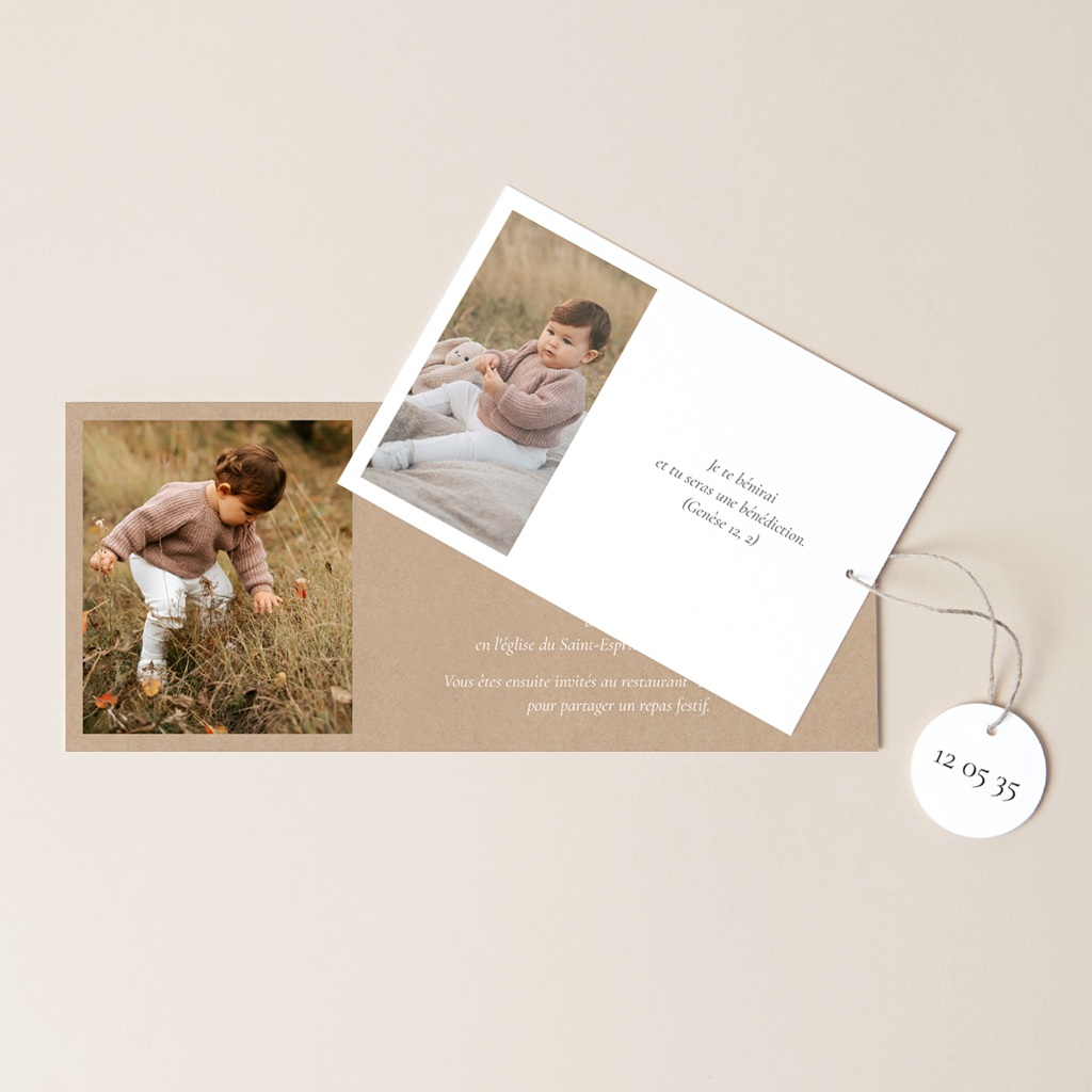 Faire-part de Bapt&ecirc;me Un Ciel de Tendresse pas cher