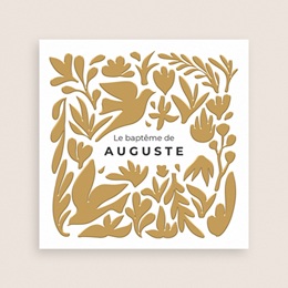 Faire-part de Bapt&ecirc;me Ailes d&rsquo;Or gratuit
