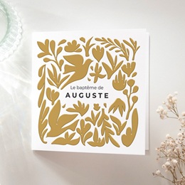 Faire-part de Bapt&ecirc;me Ailes d&rsquo;Or