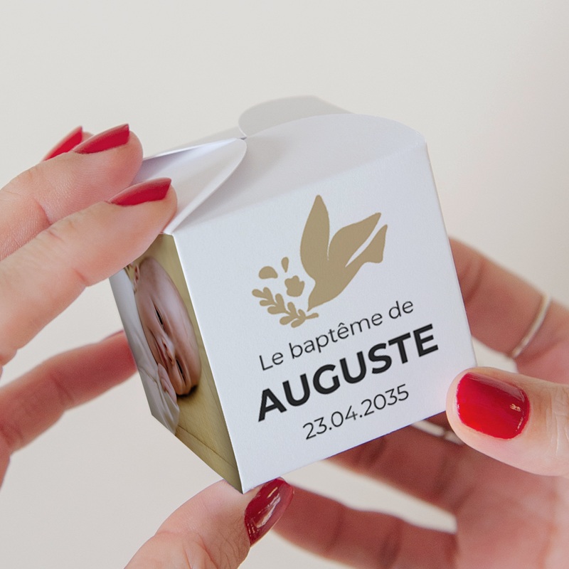 Bo&icirc;te &agrave; drag&eacute;es bapt&ecirc;me Ailes d&rsquo;Or pas cher