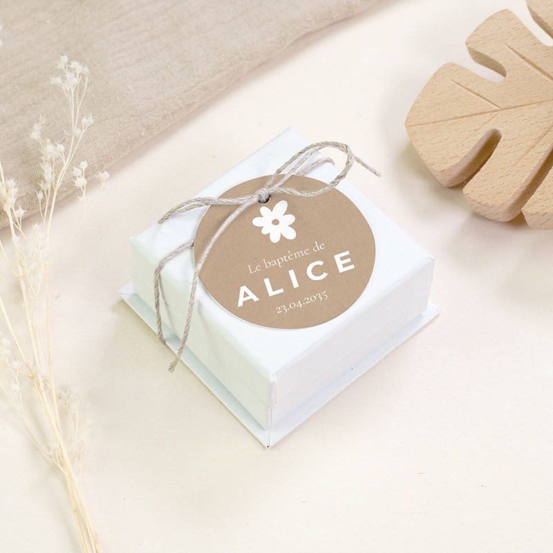 &Eacute;tiquettes Cadeau Bapt&ecirc;me Ailes de Lumi&egrave;re gratuit