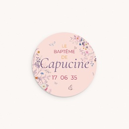 Sticker Enveloppe Bapt&ecirc;me La douce floraison