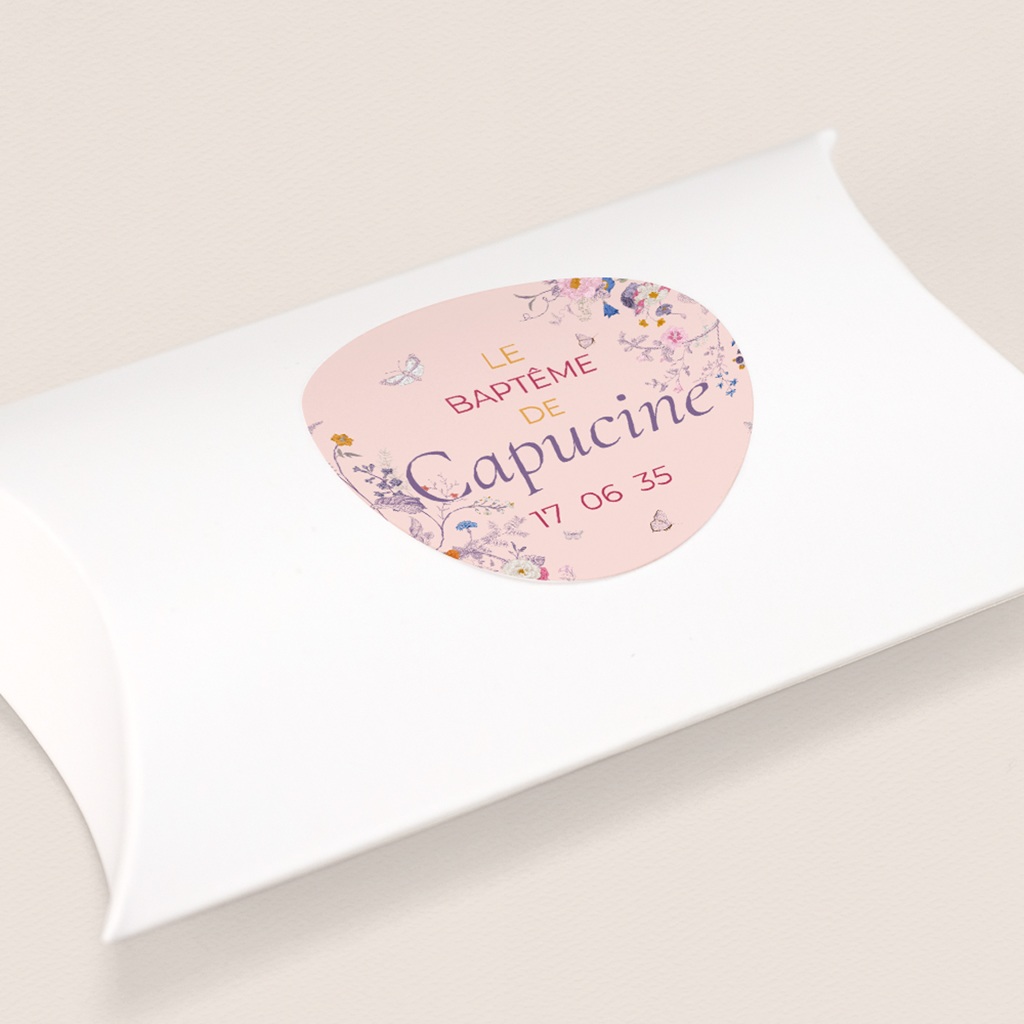 Sticker Enveloppe Bapt&ecirc;me La douce floraison