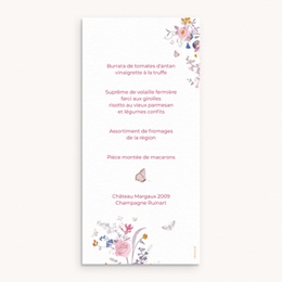 Menu de bapt&ecirc;me La douce floraison pas cher