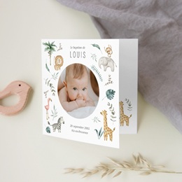 Faire-part de Bapt&ecirc;me B&eacute;ni dans la Nature