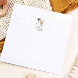 Sticker Enveloppe Bapt&ecirc;me B&eacute;ni dans la Nature pas cher