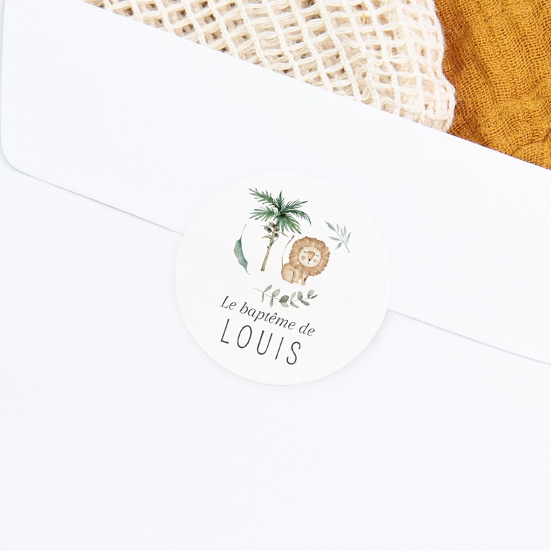 Sticker Enveloppe Bapt&ecirc;me B&eacute;ni dans la Nature gratuit