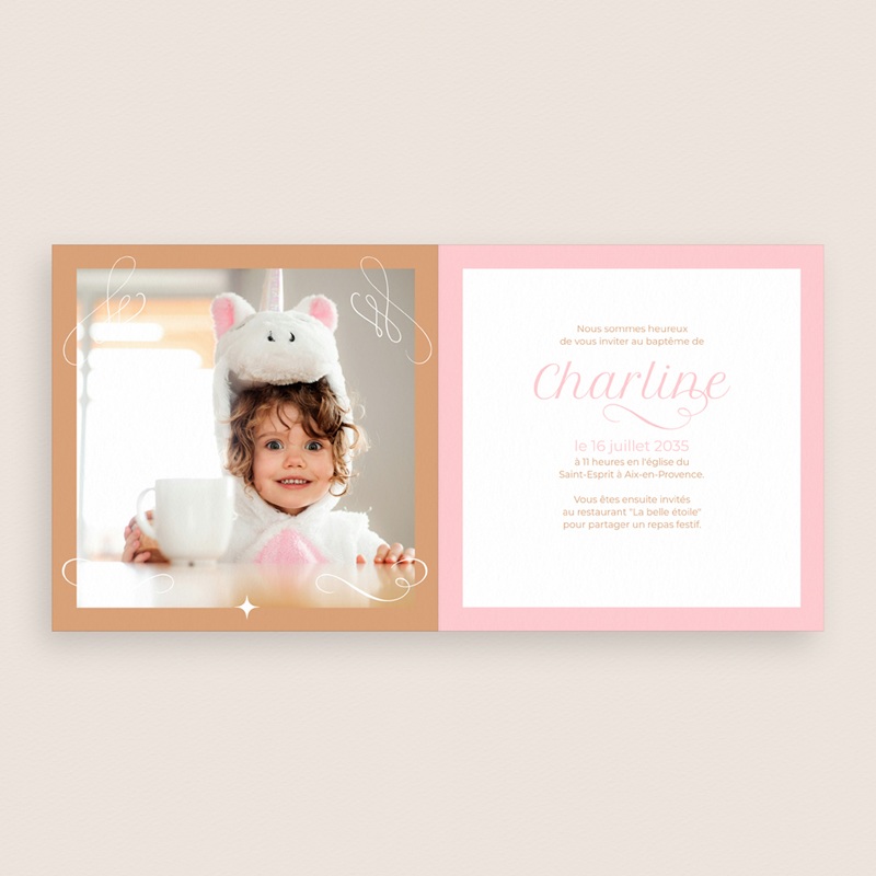 Faire-part de Bapt&ecirc;me Une vie nouvelle