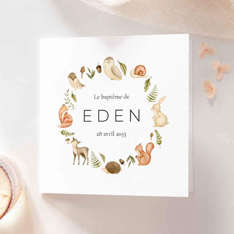 Faire-part de Bapt&ecirc;me Un Souffle de Nature