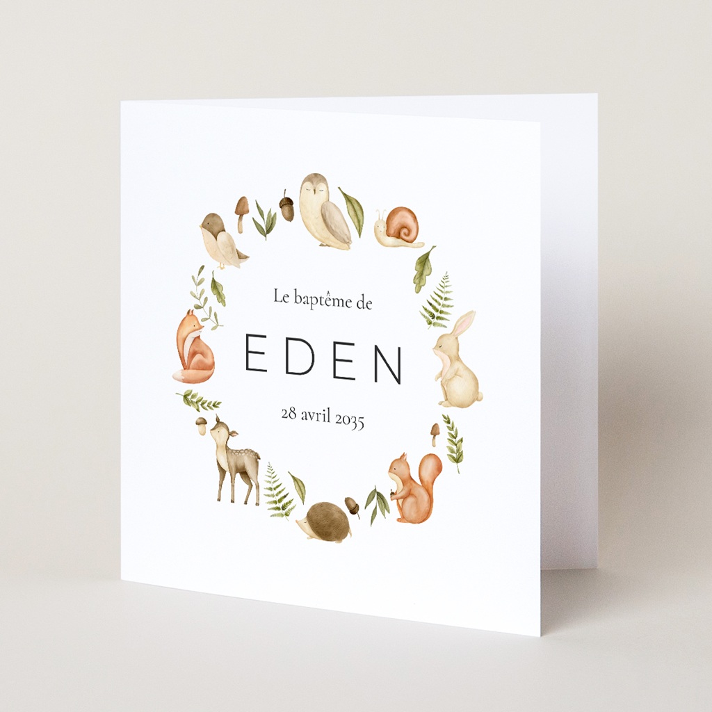 Faire-part de Bapt&ecirc;me Un Souffle de Nature pas cher