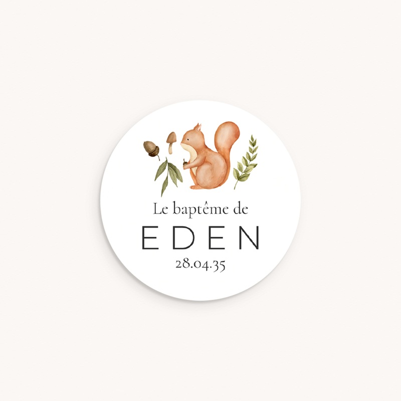 Sticker Enveloppe Bapt&ecirc;me Un Souffle de Nature