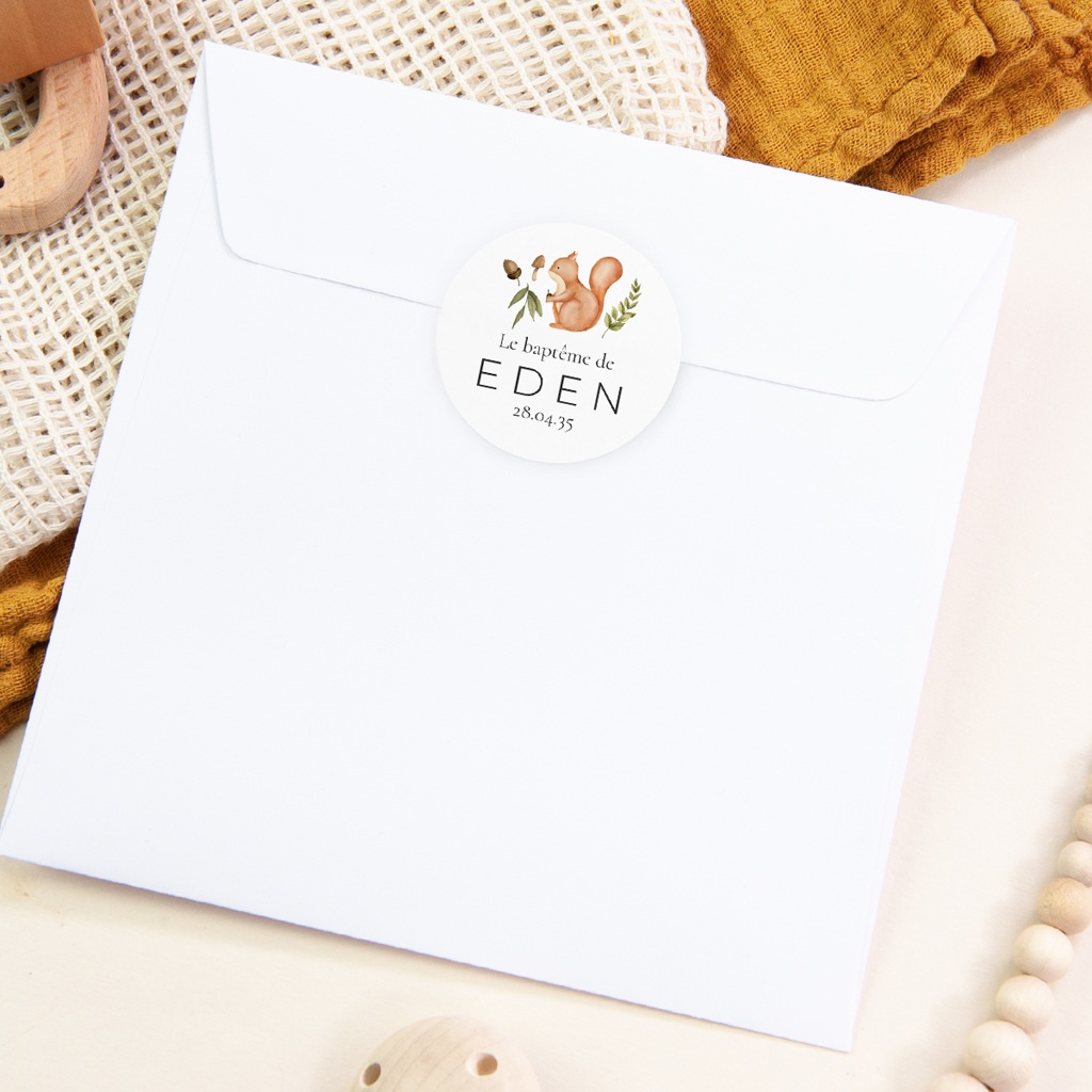 Sticker Enveloppe Bapt&ecirc;me Un Souffle de Nature pas cher