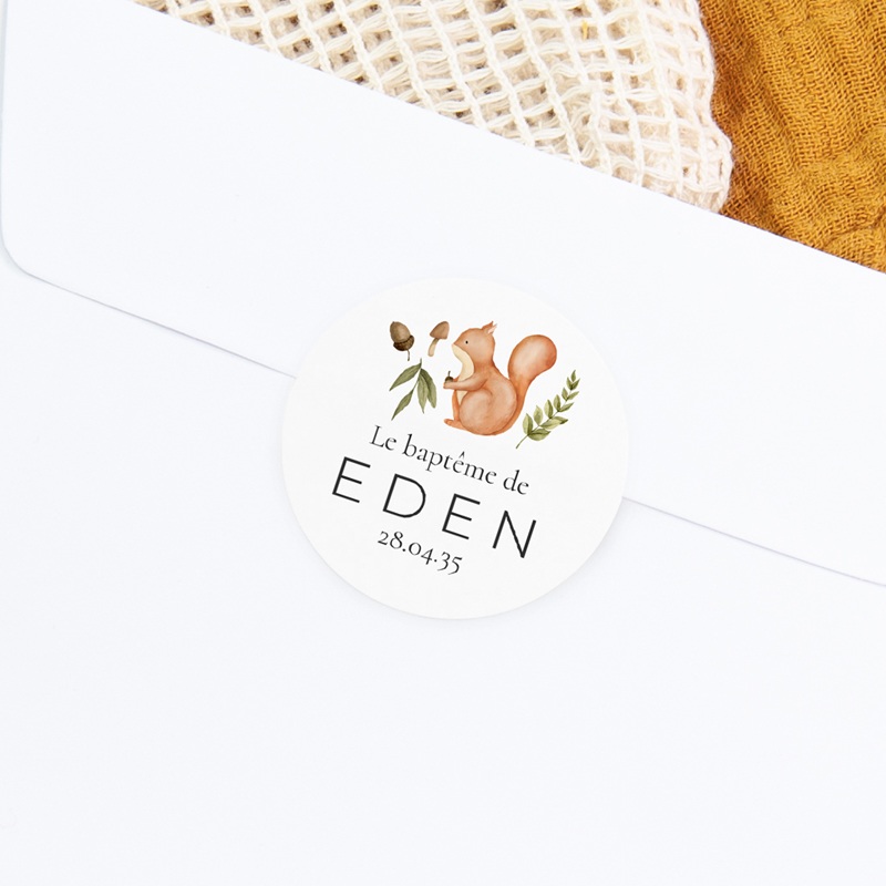 Sticker Enveloppe Bapt&ecirc;me Un Souffle de Nature gratuit