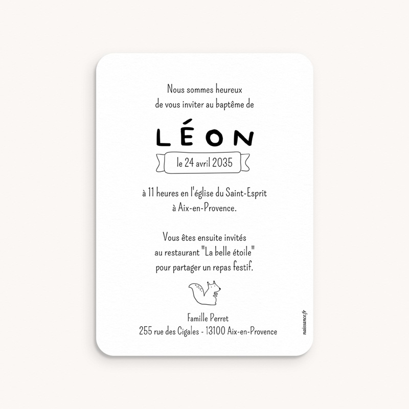 Faire-part de Bapt&ecirc;me Les Amis de la For&ecirc;t pas cher