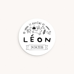 Sticker Enveloppe Bapt&ecirc;me Les Amis de la For&ecirc;t