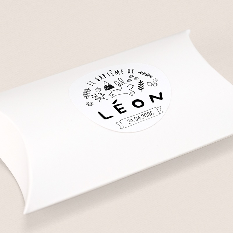 Sticker Enveloppe Bapt&ecirc;me Les Amis de la For&ecirc;t