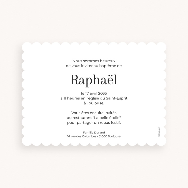 Faire-part de Bapt&ecirc;me Un Moment Pr&eacute;cieux pas cher