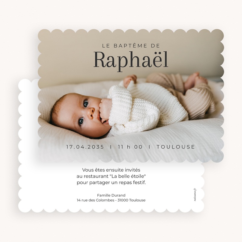 Faire-part de Bapt&ecirc;me Un Moment Pr&eacute;cieux gratuit