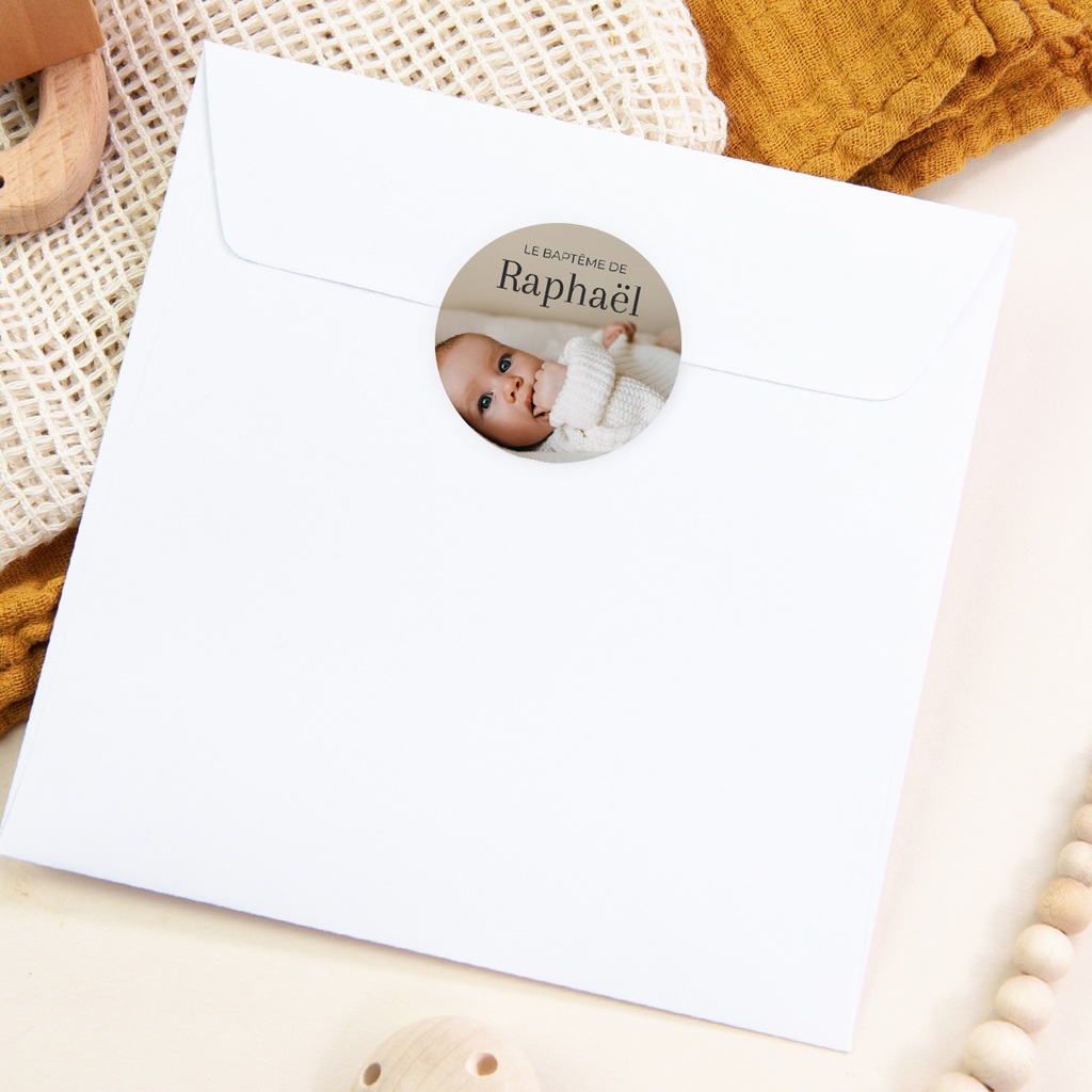 Sticker Enveloppe Bapt&ecirc;me Un Moment Pr&eacute;cieux pas cher
