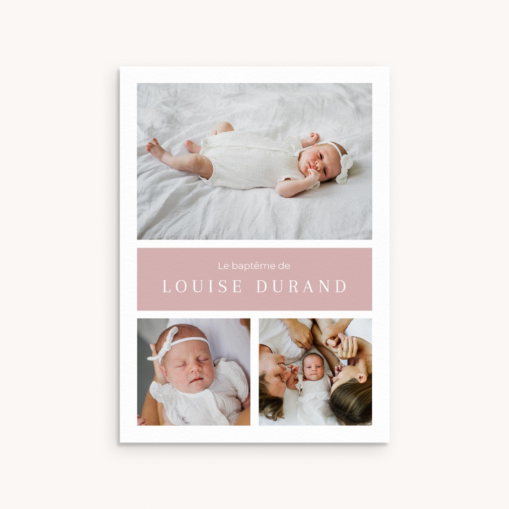 Faire-part de Bapt&ecirc;me Douce Lumi&egrave;re