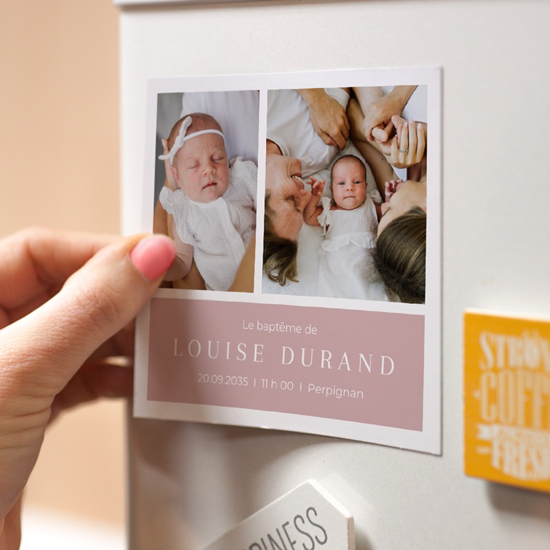 Faire-part de Bapt&ecirc;me Douce Lumi&egrave;re