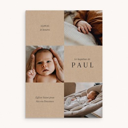 Faire-part de Bapt&ecirc;me Entrer dans la Lumi&egrave;re