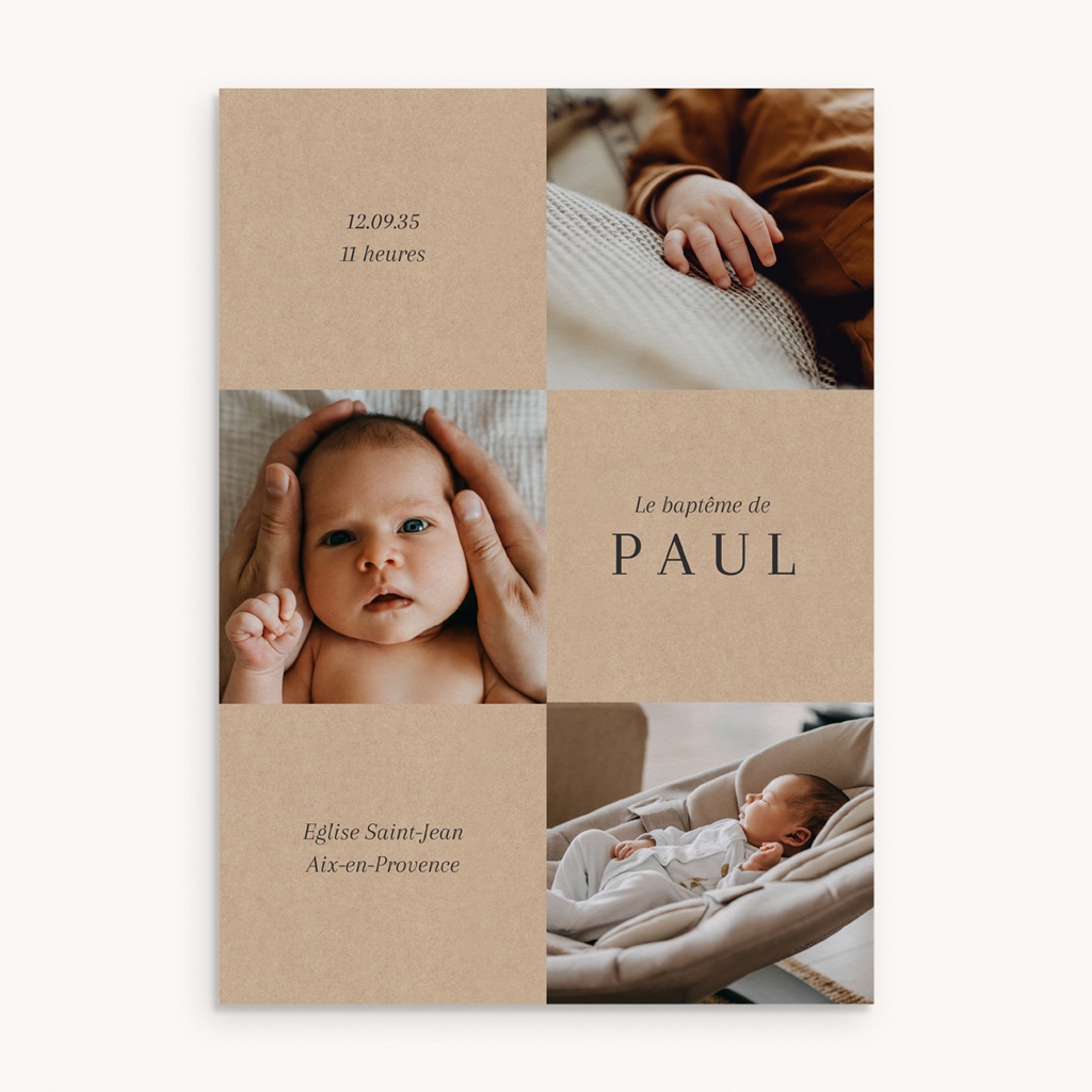 Faire-part de Bapt&ecirc;me Entrer dans la Lumi&egrave;re