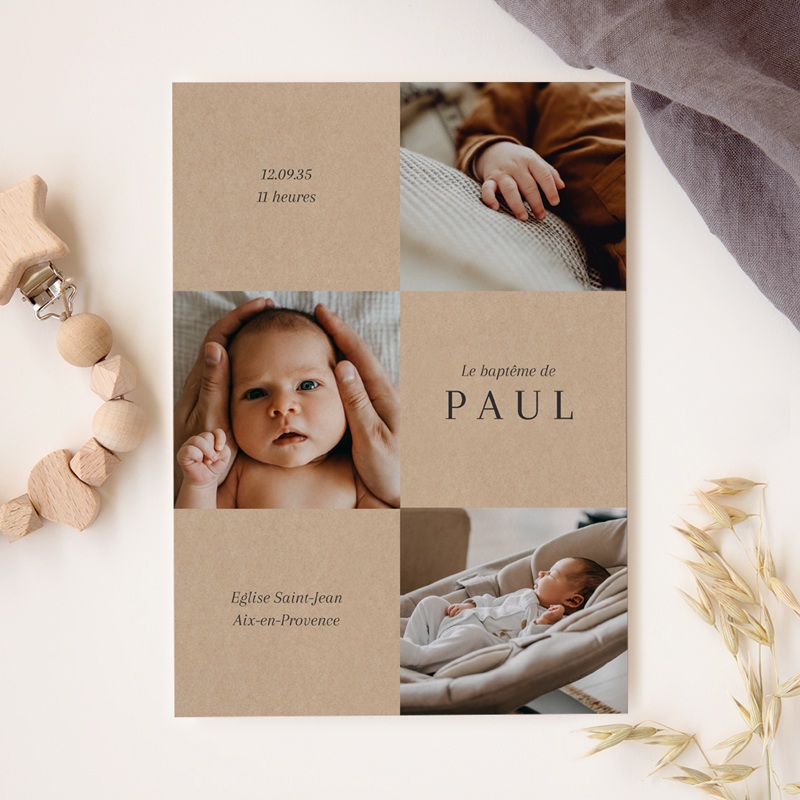 Faire-part de Bapt&ecirc;me Entrer dans la Lumi&egrave;re gratuit