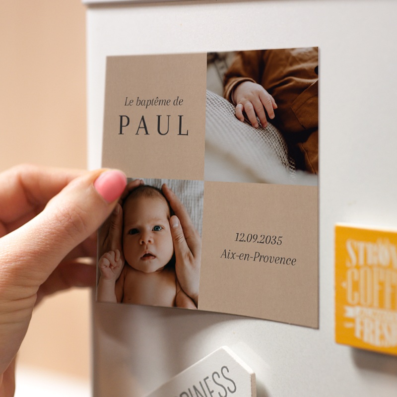 Faire-part de Bapt&ecirc;me Entrer dans la Lumi&egrave;re