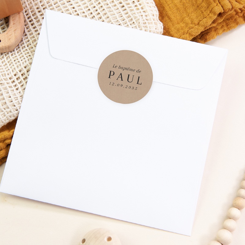 Sticker Enveloppe Bapt&ecirc;me Entrer dans la Lumi&egrave;re pas cher